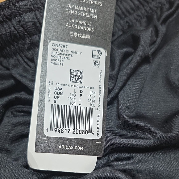 Adidas Black and White Athletic Shorts with Classic Stripes - Picture 2 of 4